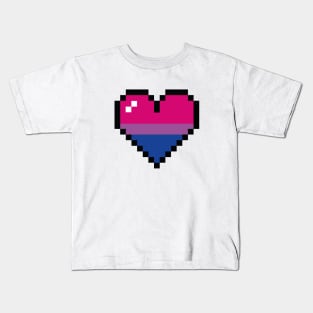 Bisexual 8 bit heart Kids T-Shirt